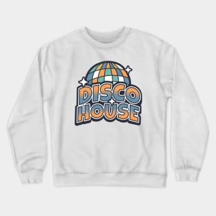 DISCO HOUSE  - Y2K  Disco Ball (Orange/slate blue) Crewneck Sweatshirt